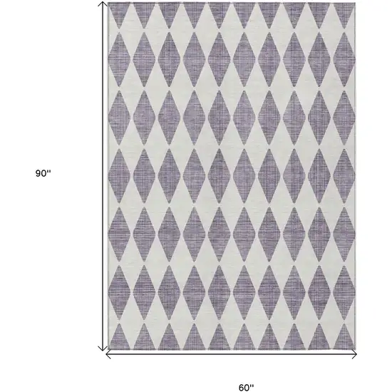 Purple Geometric Washable Indoor Outdoor Area Rug Photo 3