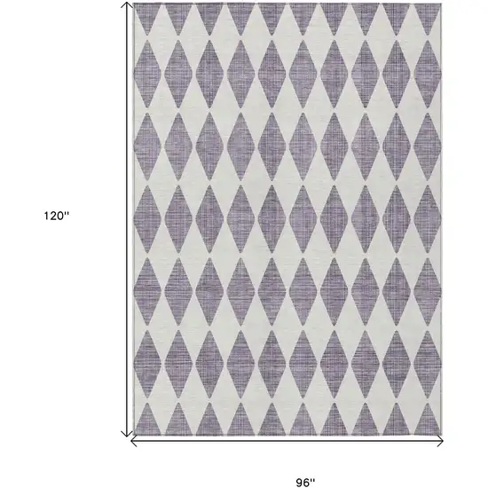 Purple Geometric Washable Indoor Outdoor Area Rug Photo 3