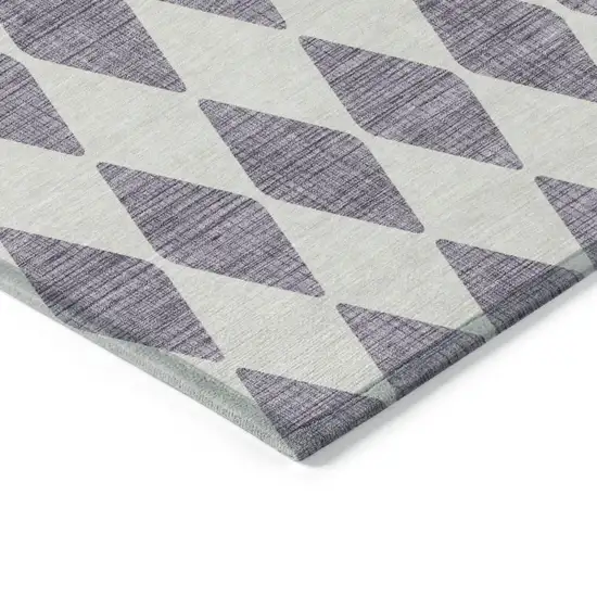 Purple Geometric Washable Indoor Outdoor Area Rug Photo 4