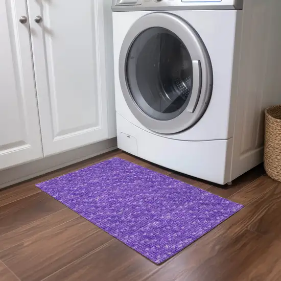 Purple Geometric Washable Non Skid Indoor Outdoor Area Rug Photo 9