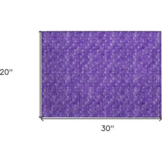 Purple Geometric Washable Non Skid Indoor Outdoor Area Rug Photo 3