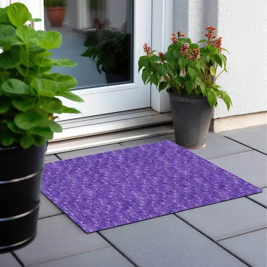 Purple Geometric Washable Non Skid Indoor Outdoor Area Rug Photo 8