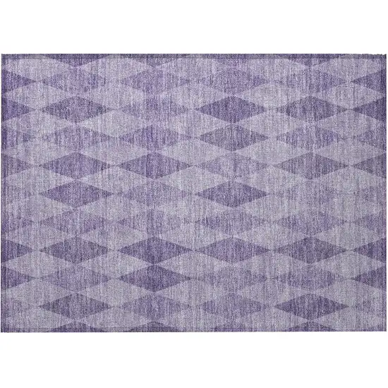 Purple Geometric Washable Non Skid Indoor Outdoor Area Rug Photo 5