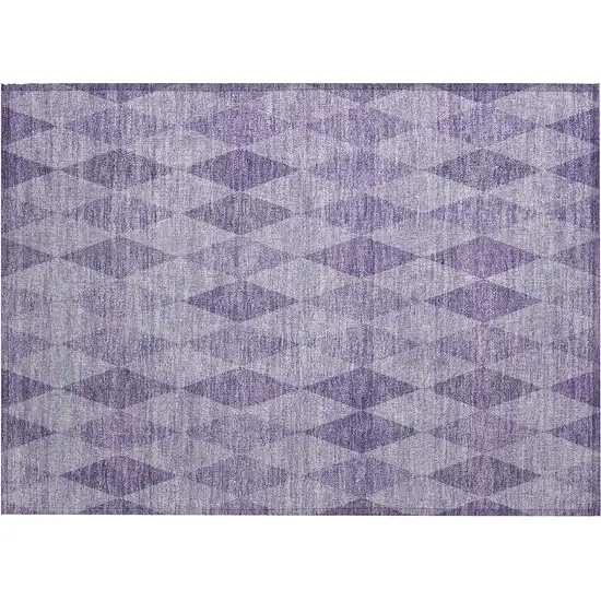 Purple Geometric Washable Non Skid Indoor Outdoor Area Rug Photo 2