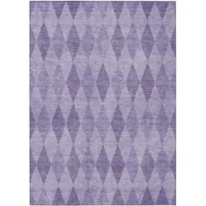 Photo of Purple Geometric Washable Non Skid Indoor Outdoor Area Rug