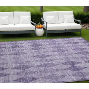 Photo of Purple Geometric Washable Non Skid Indoor Outdoor Area Rug