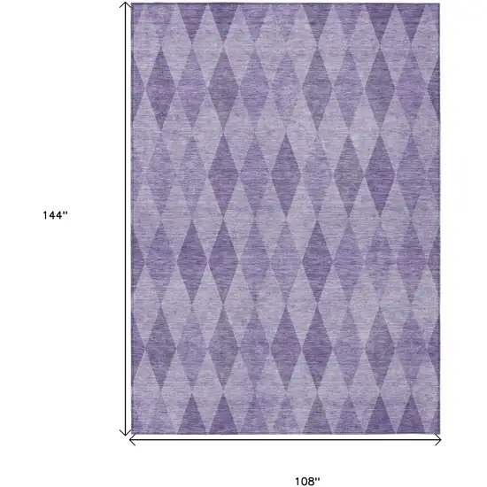 Purple Geometric Washable Non Skid Indoor Outdoor Area Rug Photo 3