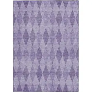 Photo of Purple Geometric Washable Non Skid Indoor Outdoor Area Rug