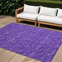 Photo of Purple Geometric Washable Non Skid Indoor Outdoor Area Rug