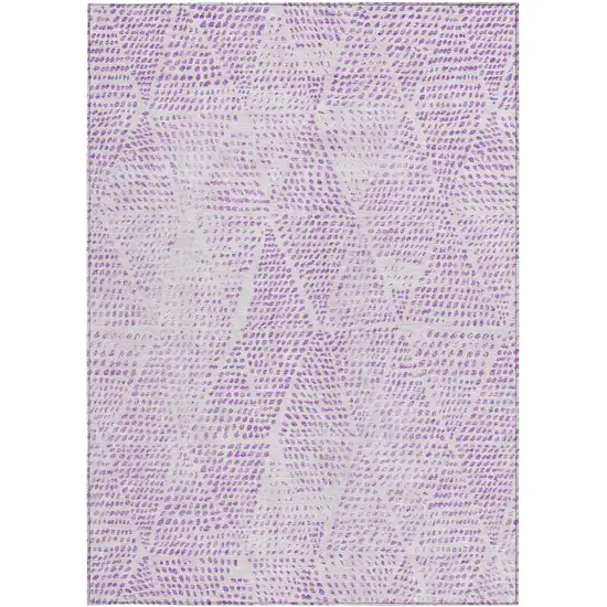 Purple Geometric Washable Non Skid Indoor Outdoor Area Rug Photo 5