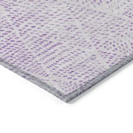 Purple Geometric Washable Non Skid Indoor Outdoor Area Rug Photo 4