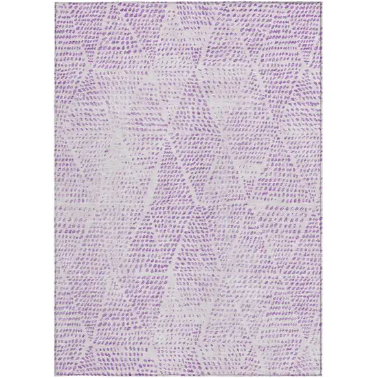 Purple Geometric Washable Non Skid Indoor Outdoor Area Rug Photo 5