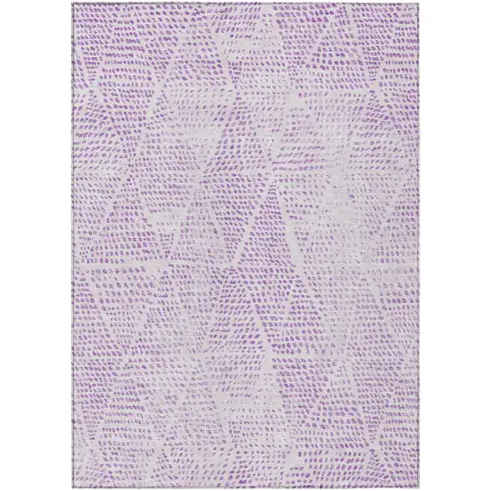 Purple Geometric Washable Non Skid Indoor Outdoor Area Rug Photo 2