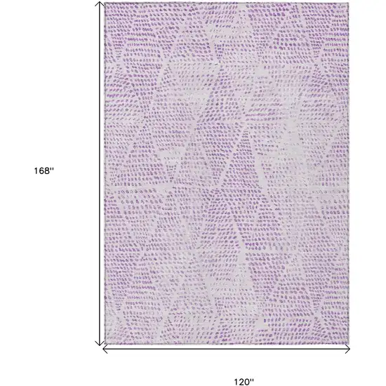 Purple Geometric Washable Non Skid Indoor Outdoor Area Rug Photo 3