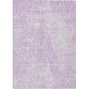 Photo of Purple Geometric Washable Non Skid Indoor Outdoor Area Rug