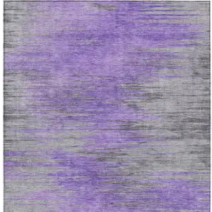 Photo of Purple Gray And Charcoal Abstract Washable Indoor Outdoor Area Rug