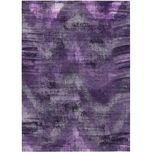 Photo of Purple Lavender And Gray Abstract Washable Indoor Outdoor Area Rug