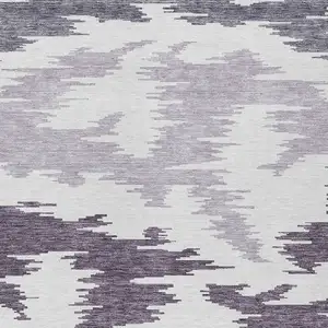 Photo of Purple Lavender And Ivory Abstract Washable Indoor Outdoor Area Rug