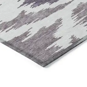 Photo of Purple Lavender And Ivory Abstract Washable Indoor Outdoor Area Rug