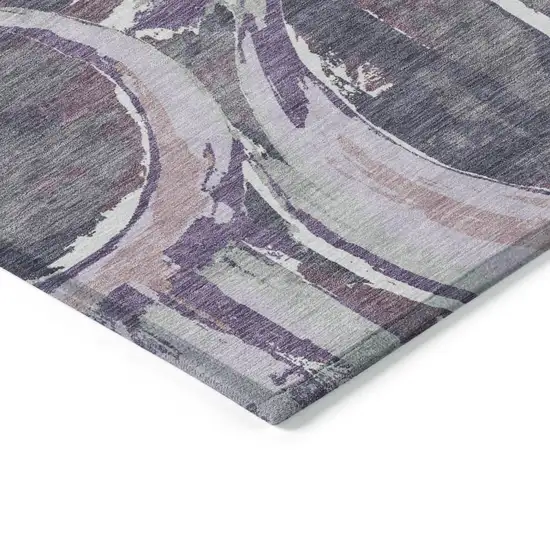 Purple Lavender And Plum Geometric Washable Indoor Outdoor Area Rug Photo 4