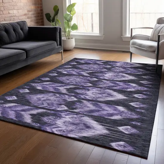 Purple Lavender And Plum Southwestern Washable Indoor Outdoor Area Rug Photo 9