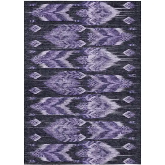 Purple Lavender And Plum Southwestern Washable Indoor Outdoor Area Rug Photo 2