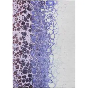 Photo of Purple Lilac And Eggplant Abstract Washable Indoor Outdoor Area Rug