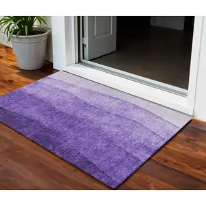 Photo of Purple Lilac And Lavender Ombre Washable Indoor Outdoor Area Rug