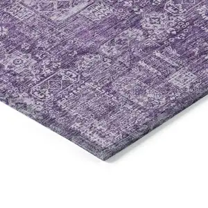 Photo of Purple Lilac And Lavender Oriental Washable Indoor Outdoor Area Rug