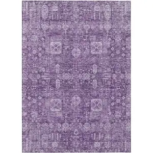 Photo of Purple Lilac And Lavender Oriental Washable Indoor Outdoor Area Rug