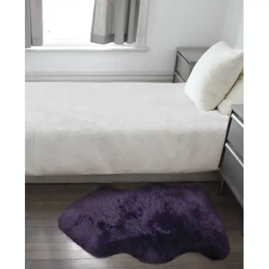 Purple New Zealand Natural Sheepskin Rug Photo 4