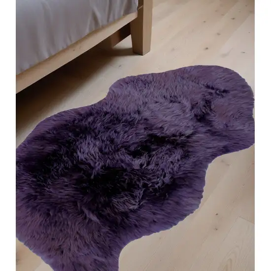 Purple New Zealand Natural Sheepskin Rug Photo 1