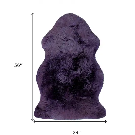 Purple New Zealand Natural Sheepskin Rug Photo 7