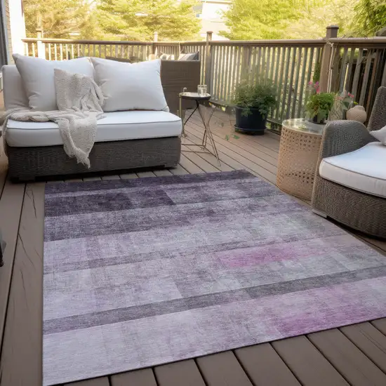 Purple Ombre Washable Non Skid Indoor Outdoor Area Rug Photo 8