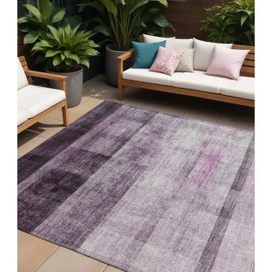 Purple Ombre Washable Non Skid Indoor Outdoor Area Rug Photo 1