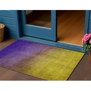 Photo of Purple Ombre Washable Non Skid Indoor Outdoor Area Rug