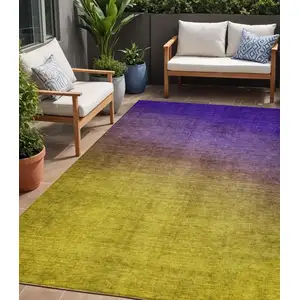 Photo of Purple Ombre Washable Non Skid Indoor Outdoor Area Rug