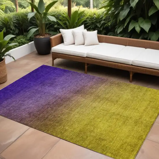 Purple Ombre Washable Non Skid Indoor Outdoor Area Rug Photo 1