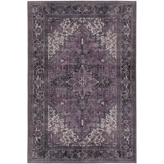 Purple Oriental Distressed Non Skid Area Rug Photo 1