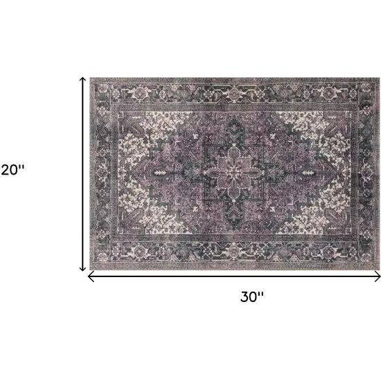 Purple Oriental Distressed Non Skid Area Rug Photo 7