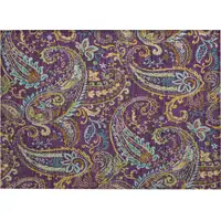 Photo of Purple Paisley Washable Non Skid Indoor Outdoor Area Rug