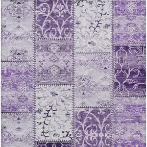 Photo of Purple Patchwork Washable Non Skid Area Rug With UV Protection