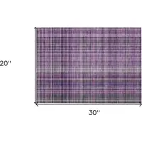 Photo of Purple Plaid Washable Non Skid Indoor Outdoor Area Rug