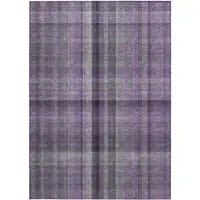 Photo of Purple Plaid Washable Non Skid Indoor Outdoor Area Rug