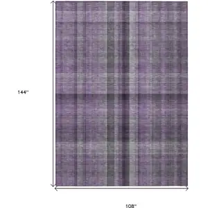 Photo of Purple Plaid Washable Non Skid Indoor Outdoor Area Rug