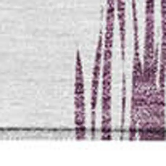 Purple Plum And Ivory Ikat Washable Indoor Outdoor Area Rug Photo 8