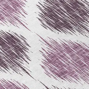 Photo of Purple Plum And Ivory Ikat Washable Indoor Outdoor Area Rug