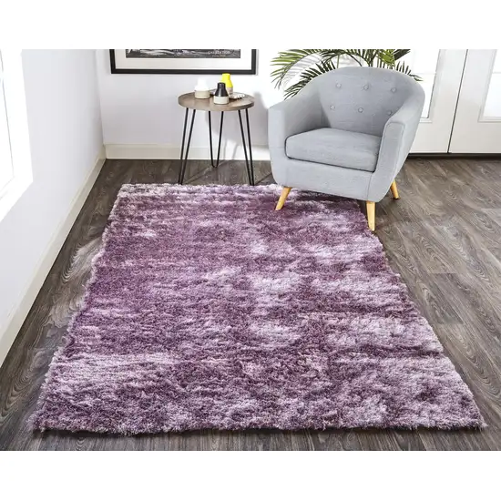 Purple Shag Tufted Handmade Area Rug Photo 6