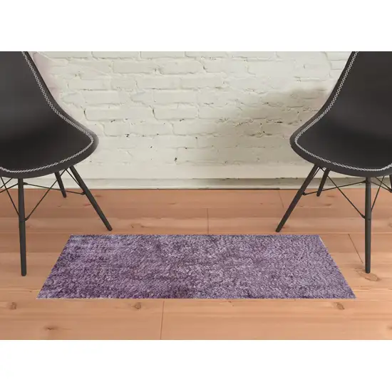 Purple Shag Tufted Handmade Area Rug Photo 2