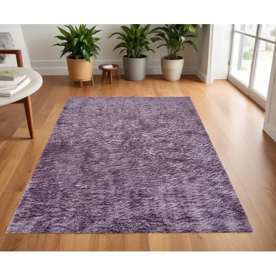 Purple Shag Tufted Handmade Area Rug Photo 1